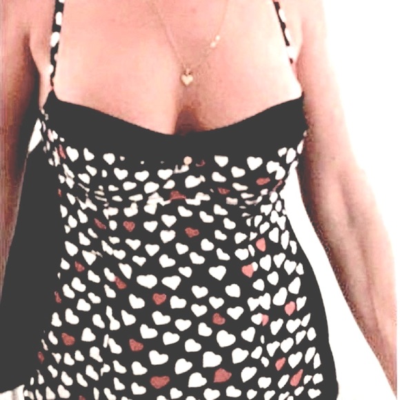 Dolce & Gabbana authentic RARE Y2K black heart bustier mesh stretch pinUp Medium - Picture 5 of 16